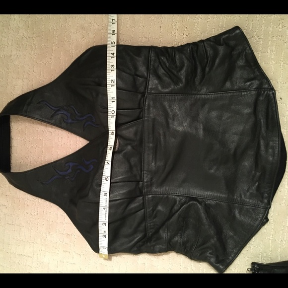 HD blue flames leather halter top and skort - Picture 13 of 15